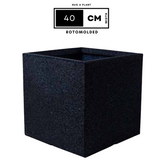 Quebec Square Rotomolded Plastic Pot for Home & Garden (Midnight Stone Finish, Pack of 1)