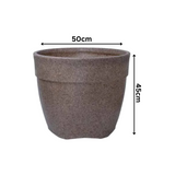 Hug A Plant | Barca Round Rotomolded Plastic Pot for Home & Garden (Sand Stone Finish, Pack of 1)