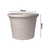 Duro Rotomolded Round Plastic Pot For Home & Garden (Cream Stone Finish, Pack Of 1)
