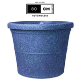 Duro Rotomolded Round Plastic Pot For Home & Garden (Midnight Stone Finish, Pack Of 1)
