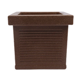 Cubo Rotomolded Square Plastic Pot For Home & Garden (Brown Stone Finish, Pack Of 1)