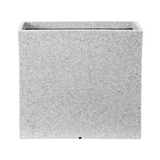 Quebec Square Rotomolded Plastic Pot for Home & Garden (White Stone Finish, Pack of 1)