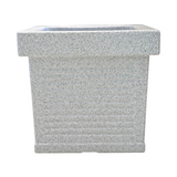 Cubo Rotomolded Square Plastic Pot For Home & Garden (White Stone Finish, Pack Of 1)