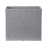Quebec Square Rotomolded Plastic Pot for Home & Garden (Grey Stone Finish, Pack of 1)