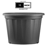 18 Inch Grower Plastic Pot Black
