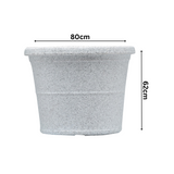 Duro Rotomolded Round Plastic Pot For Home & Garden (White Stone Finish, Pack Of 1)