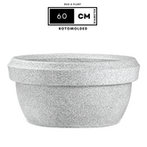 Hug A Plant | Lotus Bowl Rotomolded Round Plastic Pot for Home & Garden (Pack of 1, White Stone Finish)