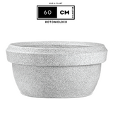 Hug A Plant | Lotus Bowl Rotomolded Round Plastic Pot for Home & Garden (Pack of 1, White Stone Finish)