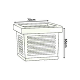 Cubo Rotomolded Square Plastic Pot For Home & Garden (Grey Stone Finish, Pack Of 1)