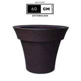 Hug A Plant | Classic Planter Rotomolded Round Plastic Pot for Home & Garden (Pack of 1, Brown Stone Finish)