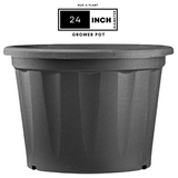 24 Inch Grower Plastic Pot Black