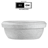 Hug A Plant | Lotus Bowl Rotomolded Round Plastic Pot for Home & Garden (Pack of 1, White Stone Finish)