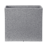 Quebec Square Rotomolded Plastic Pot for Home & Garden (Grey Stone Finish, Pack of 1)