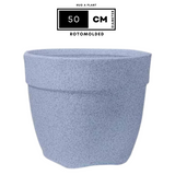Hug A Plant | Barca Round Rotomolded Plastic Pot for Home & Garden (White Stone Finish, Pack of 1)