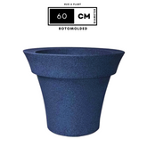 Hug A Plant | Classic Planter Rotomolded Round Plastic Pot for Home & Garden (Pack of 1, Midnight Stone Finish)
