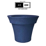 Hug A Plant | Classic Planter Rotomolded Round Plastic Pot for Home & Garden (Pack of 1, Midnight Stone Finish)