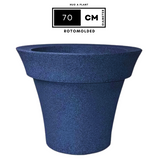 Hug A Plant | Classic Planter Rotomolded Round Plastic Pot for Home & Garden (Pack of 1, Midnight Stone Finish)