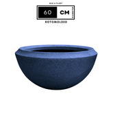 Hug A Plant | Malta Planter Rotomolded Round Plastic Pot for Home & Garden (Pack of 1, Midnight Stone Finish)