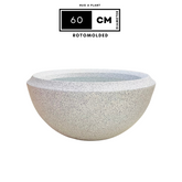 Hug A Plant | Malta Planter Rotomolded Round Plastic Pot for Home & Garden (Pack of 1, White Stone Finish)