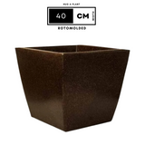 Cubo N-40 Planter 40CM Square Rotomolded Plastic Pot With Wheels for Home & Garden (Pack Of 1, 40CM | 15 INCH)