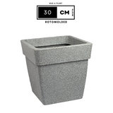 Hug A Plant | Barca Square Rotomolded Plastic for Home & Garden (Grey Stone Finish, Pack of 1)