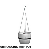 Ronda 2320 Round Plastic Pot With Uri 1 Tier Hanging for Home & Garden
