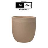 Hug A Plant | Milano Rotomolded Round Plastic Pot With Inner for Home & Garden (Pack of 1, Cream Stone Finish)