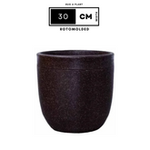 Hug A Plant | Milano Rotomolded Round Plastic Pot With Inner for Home & Garden (Pack of 1, Brown Stone Finish)