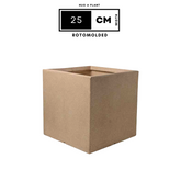 Quebec Square Rotomolded Plastic Pot for Home & Garden (Cream Stone Finish, Pack of 1)