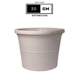Duro Rotomolded Round Plastic Pot For Home & Garden (Cream Stone Finish, Pack Of 1)