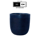 Hug A Plant | Milano Rotomolded Round Plastic Pot Without Inner for Home & Garden (Pack of 1, Midnight Stone Finish)