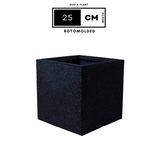 Quebec Square Rotomolded Plastic Pot for Home & Garden (Midnight Stone Finish, Pack of 1)
