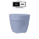 Hug A Plant | Barca Round Rotomolded Plastic Pot for Home & Garden (White Stone Finish, Pack of 1)