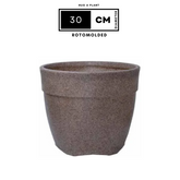Hug A Plant | Barca Round Rotomolded Plastic Pot for Home & Garden (Sand Stone Finish, Pack of 1)