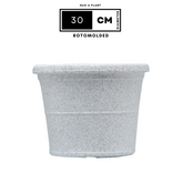 Duro Rotomolded Round Plastic Pot For Home & Garden (White Stone Finish, Pack Of 1)