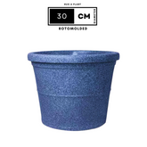 Duro Rotomolded Round Plastic Pot For Home & Garden (Midnight Stone Finish, Pack Of 1)