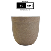 Hug A Plant | Milano Round Rotomolded Plastic Pot With Inner for Home & Garden ( Pack of 1, Sand Stone Finish)