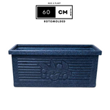 Flora Rectangle Rotomolded Plastic Pot for Home & Garden (Pack Of 1, Midnight Stone Finish)