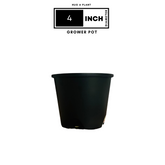 4 Inch Grower Plastic Pot Black