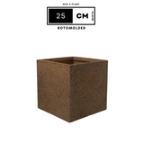 Quebec Square Rotomolded Plastic Pot for Home & Garden (Sand Stone Finish, Pack of 1)