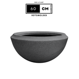Hug A Plant | Malta Planter Rotomolded Round Plastic Pot for Home & Garden (Pack of 1, Grey Stone Finish)