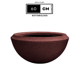 Hug A Plant | Malta Planter Rotomolded Round Plastic Pot for Home & Garden (Pack of 1, Brown Stone Finish)