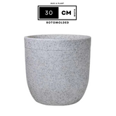 Hug A Plant | Milano Rotomolded Round Plastic Pot Without Inner for Home & Garden (Pack of 1, White Stone Finish)