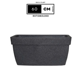 Hug A Plant | Barca Rectangle Rotomolded Plastic Pot with Wheels for Home & Garden (Grey Stone Finish, Pack of 1)