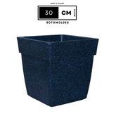 Hug A Plant | Barca Square Rotomolded Plastic for Home & Garden (Midnight Stone Finish, Pack of 1)