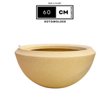 Hug A Plant | Malta Planter Rotomolded Round Plastic Pot for Home & Garden (Pack of 1, Cream Stone Finish)