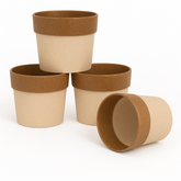 Eco Arty Round | Bamboo-Based, UV-Protected Tabletop Planters | Eco-Friendly Pots for Indoor Plants, Home Décor, Balcony & Garden