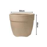 Hug A Plant | Barca Round Rotomolded Plastic Pot for Home & Garden (Cream Stone Finish, Pack of 1)