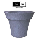 Hug A Plant | Classic Planter Rotomolded Round Plastic Pot for Home & Garden (Pack of 1, Grey Stone Finish)