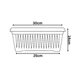 Hug A Plant | Bello Rectangle 30CM Plastic Pot for Home & Garden (Pack of 1)